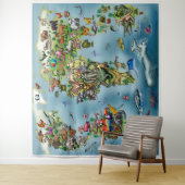 動物世界地図タペストリー タペストリー (インサイチュ)