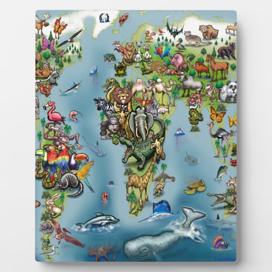 動物世界地図 フォトプラーク (正面)