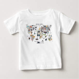 動物世界地図 ベビーTシャツ