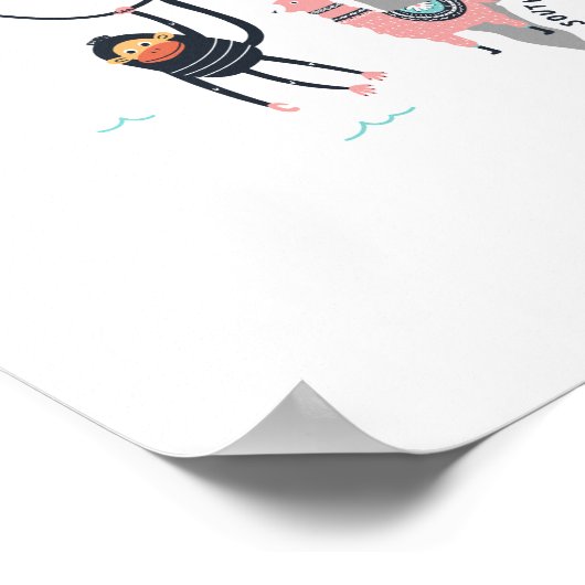 動物世界地図 ポスター (角)