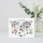 動物世界地図 ポストカード (スタンド正面)
