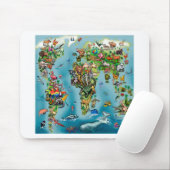 動物世界地図 マウスパッド (マウス)