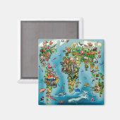 動物世界地図 マグネット (正面/裏面)