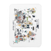 動物世界地図 マグネット (縦)