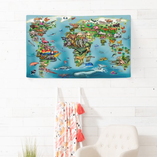 動物世界地図 横断幕 (インサイチュ)