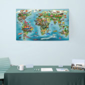 動物世界地図 横断幕 (トレードショー)