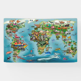 動物世界地図 横断幕