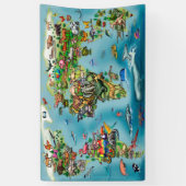 動物世界地図 横断幕 (縦)