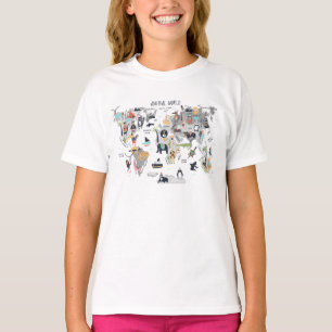 動物世界地図 Tシャツ