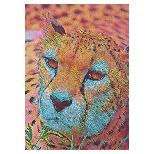 動物人気がある – チーター テーブルクロス (正面)