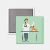 動物付き獣医イラストレーション マグネット (正面/裏面)