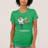 動物付き獣医文字 Tシャツ (正面)