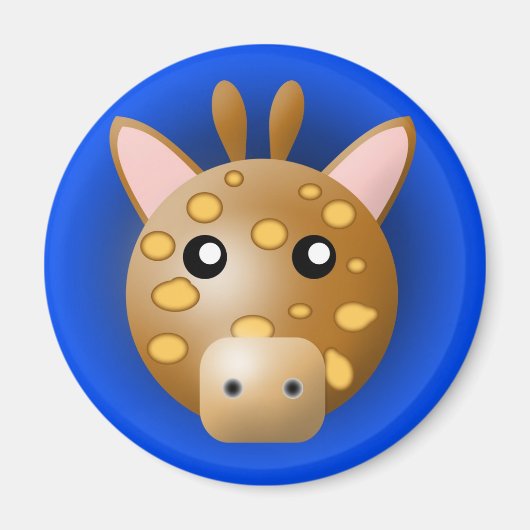 動物付き磁石：キリン マグネット (正面)