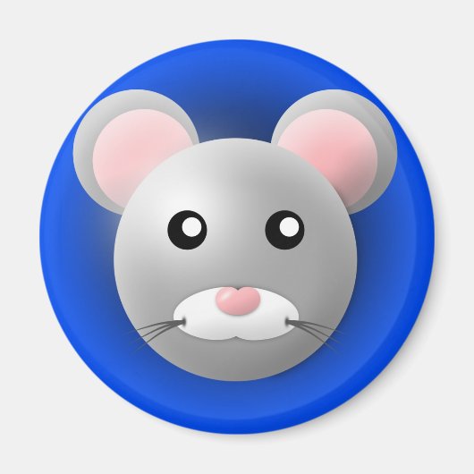 動物付き磁石：ネズミ マグネット (正面)
