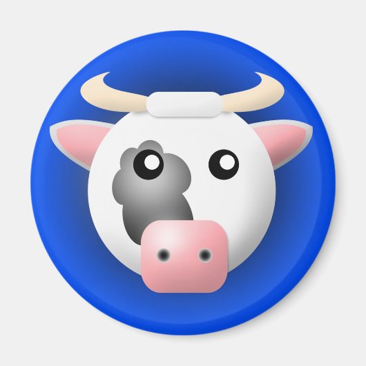 動物付き磁石：牛 マグネット (正面)