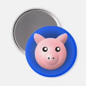 動物付き磁石：豚 マグネット (正面/裏面)