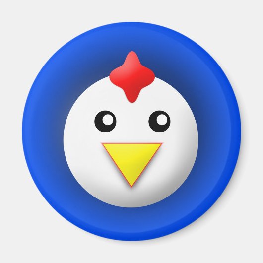 動物付き磁石：鶏肉 マグネット (正面)