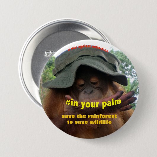 動物保護のための保存の活動家 缶バッジ (正面&裏面)