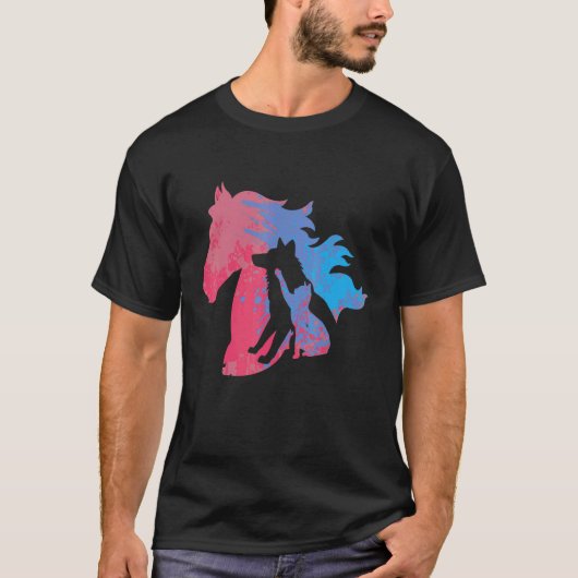 動物保護のための犬猫馬ペット Tシャツ (正面)
