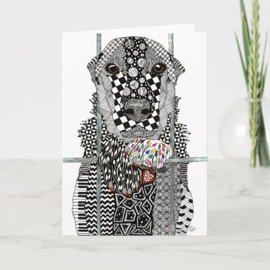 動物保護施設犬の挨拶状 サンキューカード (正面)