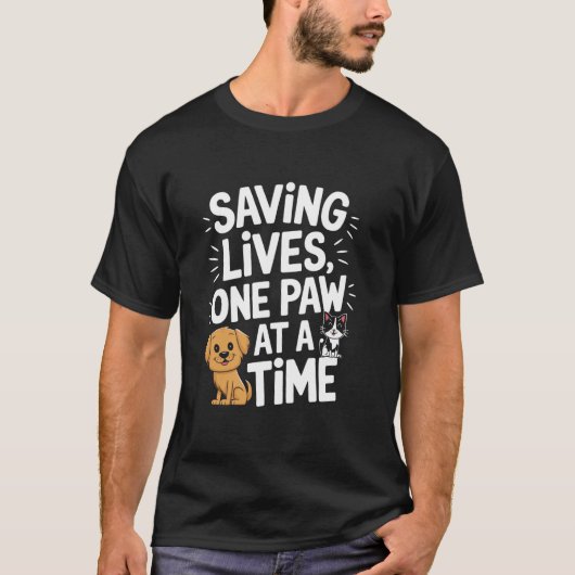 動物保護施設 保護したペット デザイン 動物 犬 猫 Tシャツ (正面)