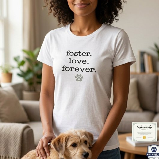 動物保護活動 愛は永遠に 肉球のギフト Tシャツ
