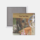 動物写真磁石ポーズ付きシャム猫#2 マグネット (正面/裏面)