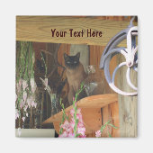 動物写真磁石ポーズ付きシャム猫#2 マグネット (正面)