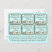 動物列車ベビーシャワーパーティー用品タグ ポストカード (正面/裏面)