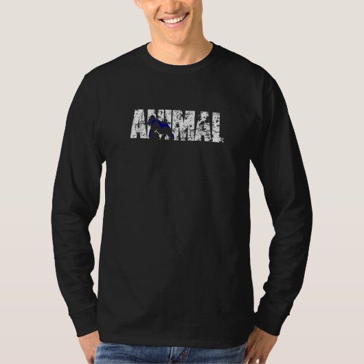 動物力持ち上げジムボディビルウェイトリフト Tシャツ (正面)