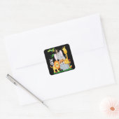 動物動物園の動物の誕生日パーティー スクエアシール (封筒)