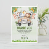 動物動物園誕生日4thありがとうフラットカード サンキューカード (スタンド正面)