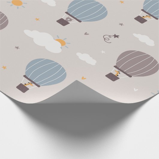 動物包装付温風船紙 転が ラッピングペーパー (角)