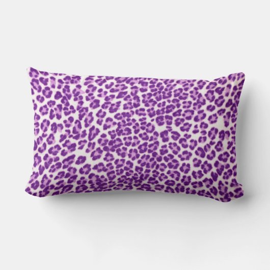 動物印モダン刷された紫の抽象芸術腰柱 ランバークッション (裏面)