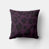 動物印刷ブラックとピンクのグリッター クッション (裏面)