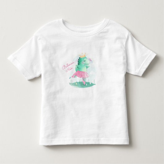 動物名スクリプトピンクバレリガーリーナ トドラーTシャツ (正面)