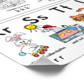 動物図解入りの、写真付きののアルファベットの背景 ポスター (角)