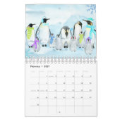 動物図解入りの、写真付きのの家族暦 カレンダー (2月 2027)