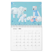 動物図解入りの、写真付きのの家族暦 カレンダー (1月 2026)