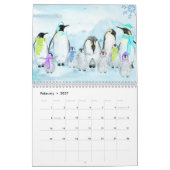 動物図解入りの、写真付きの家族カレンダー カレンダー (2月 2027)