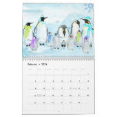 動物図解入りの、写真付きの家族カレンダー カレンダー (2月 2026)