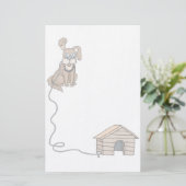 動物固定犬ペット愛好家の固定置物 便箋 (スタンド正面)