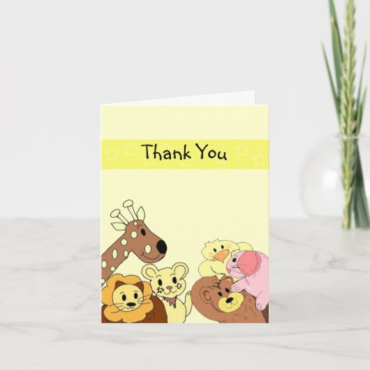 動物園おもしろい動物 サンキューカード (正面)