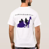 動物園および巻き毛Qの白いティー Tシャツ (裏面)