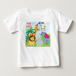 動物園かわいい動物テーマ ベビーTシャツ