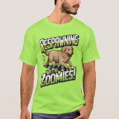 動物園に反応 – おもしろい Pixel Dog Gamer Tシャツ (正面)
