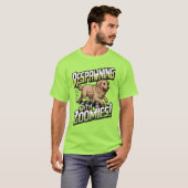 動物園に反応 – おもしろい Pixel Dog Gamer Tシャツ (正面フル)