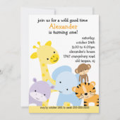 動物園のおもしろいの誕生会 招待状 (正面)