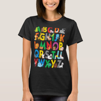 動物園のアニマルアルファベッ学トシャツABCs for boys, Tシャツ