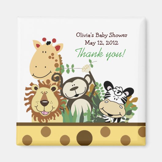 動物園のクルー（黄色）の好意の磁石 マグネット (正面)